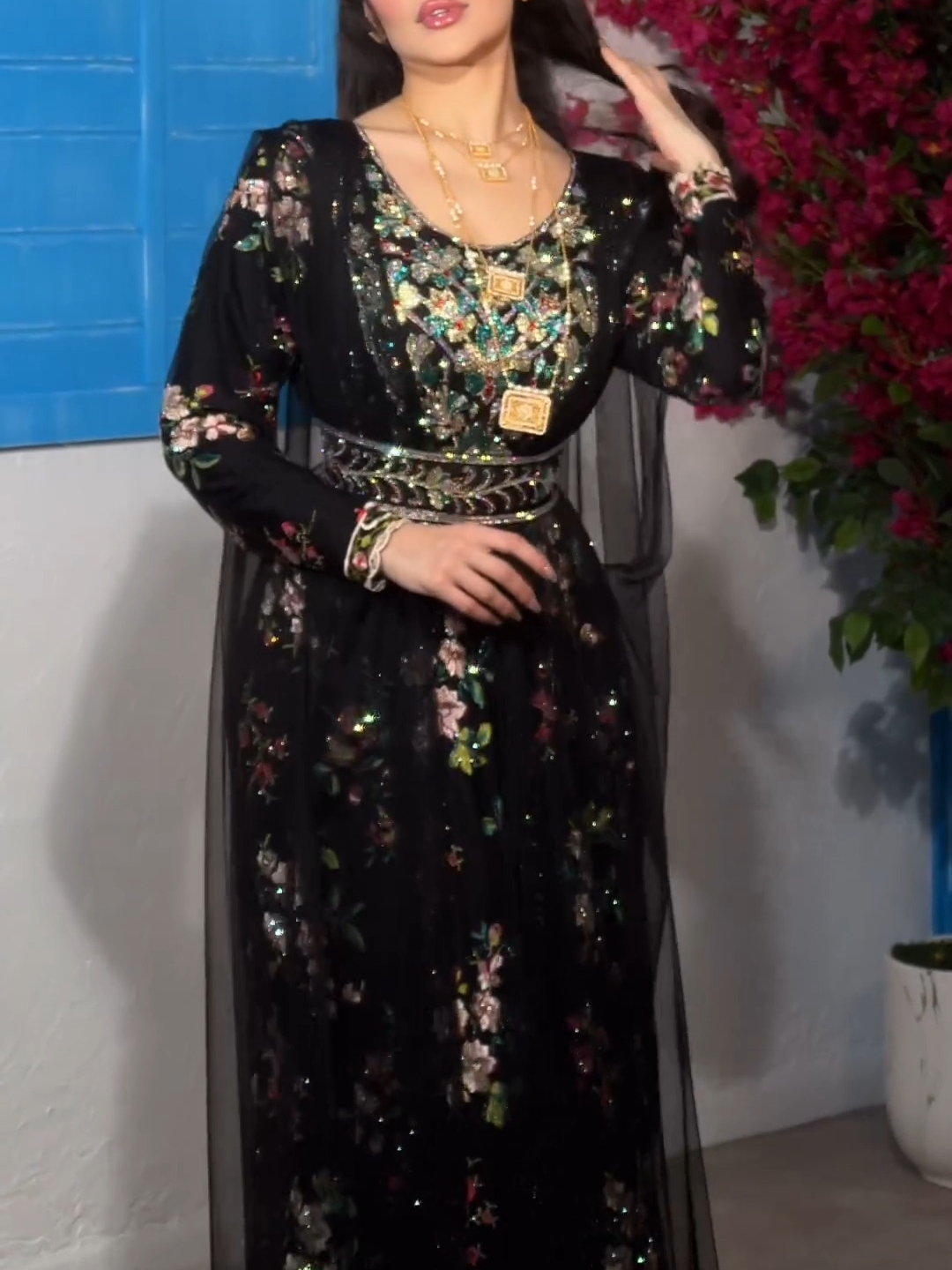 Elegant Spring Chiffon Belted Floral Dress | Oxredo Shop Ramadan Sale
