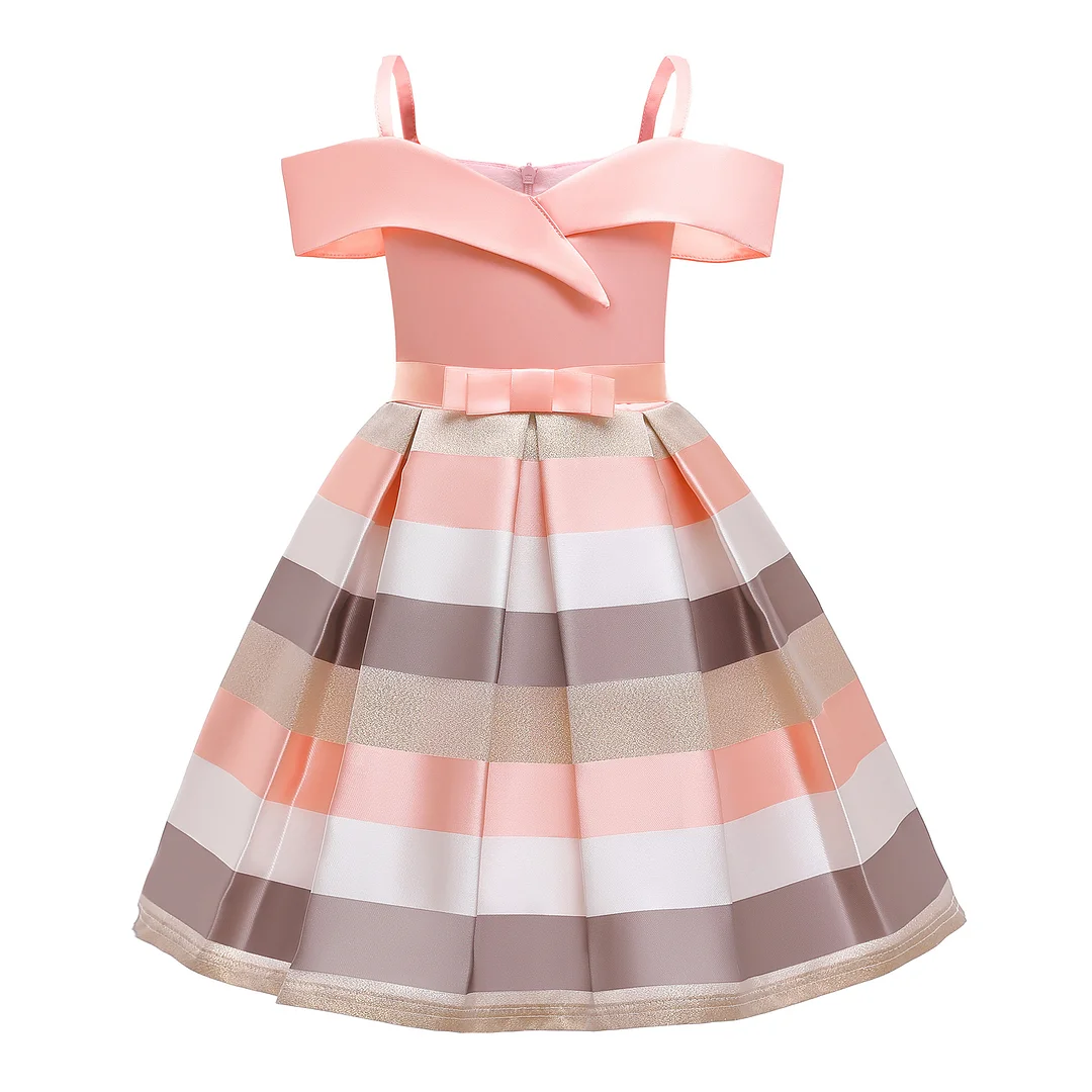 Girls' Summer Dress: Princess-style Shoulder-baring Sundress for Children with Elegance and Charm