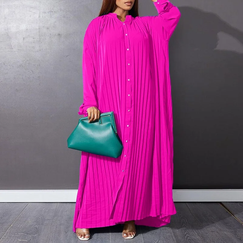 VONDA Summer Long Dress 2022 Vintage Women Maxi Sundress Long Sleeve Button Up Dress Casual Party Holiday Loose Shirt Vestidos