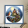 >SALE<Full Embroidery Eco-cotton Thread 11CT Printed Xmas Cottage Cross Stitch 40x40cm