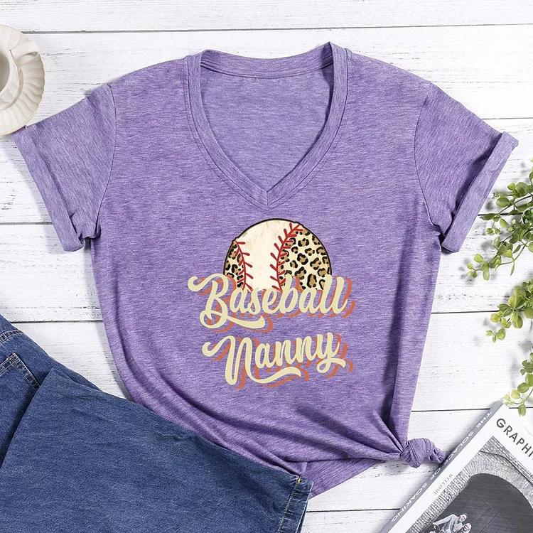 softball V-neck T Shirt-Annaletters