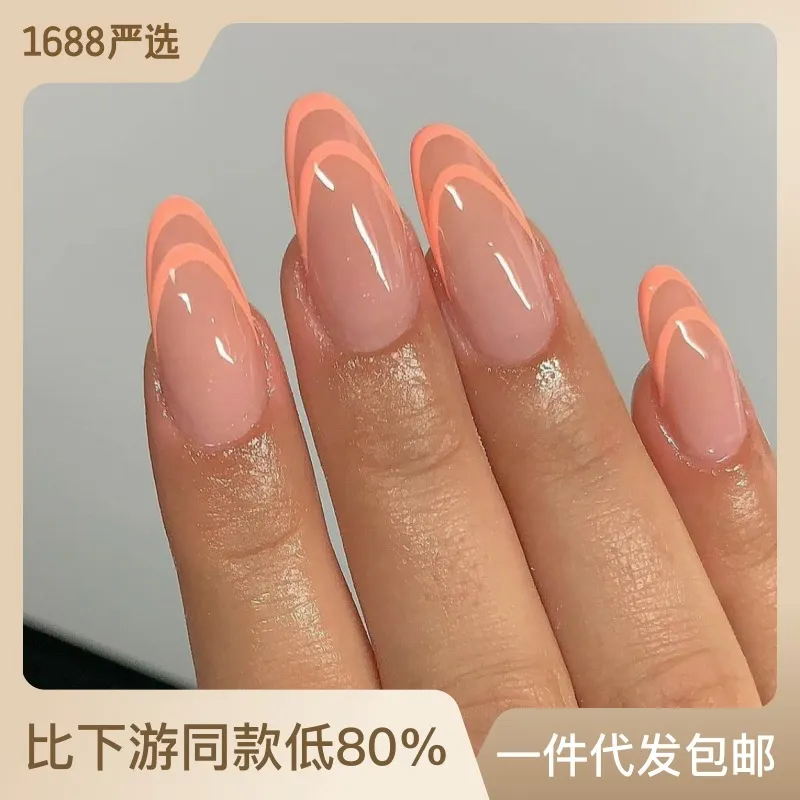Churchf Churchf Nail Wear Nail False Round Nail Line Nail Paste Nail Paste Nail Finished Nail Patch