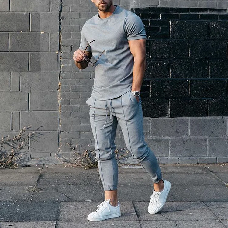 Utbros Comfortable Gray T-Shirt Set