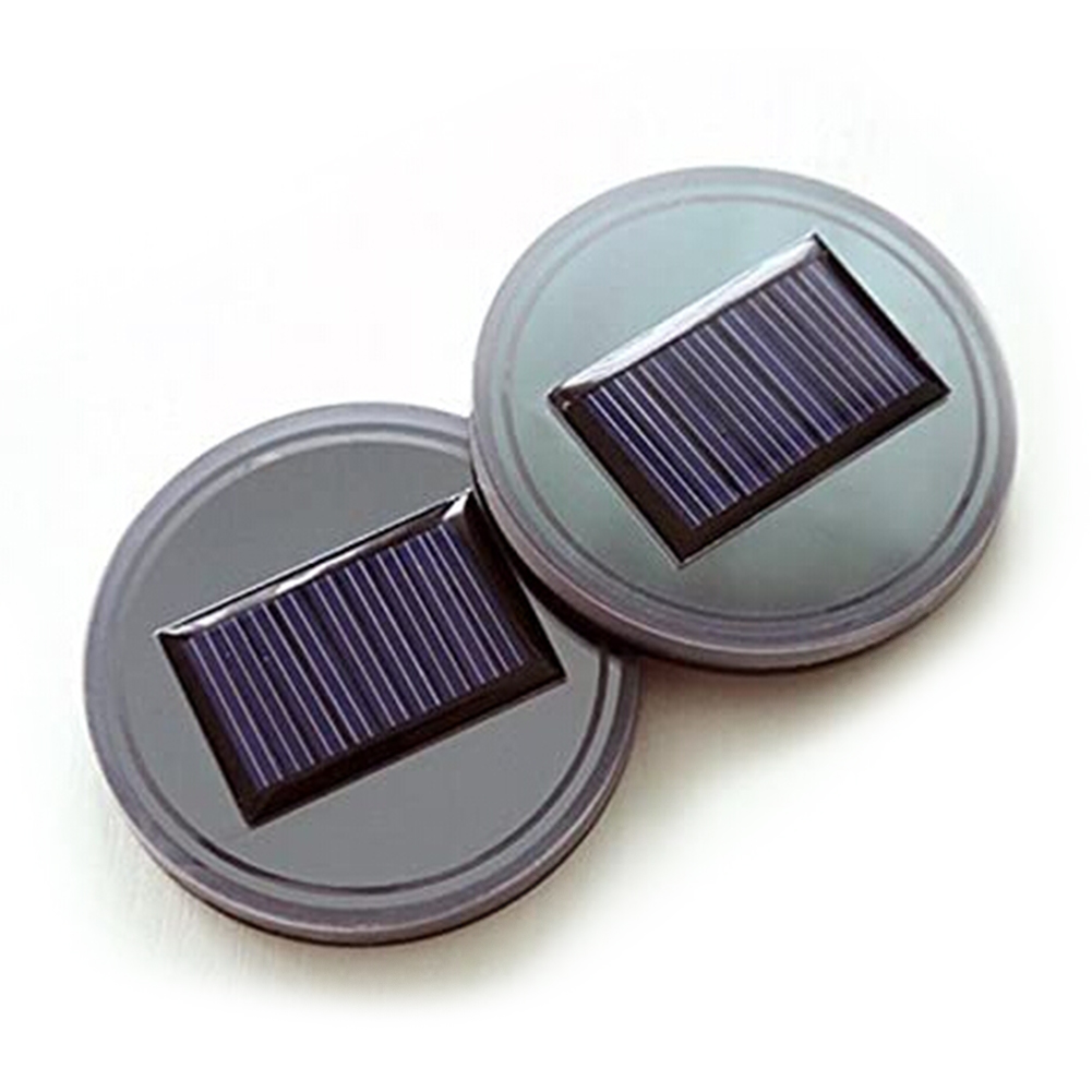 

2pcs Smart Photosensitive Solar Charging Car Logo Cup Holder Coaster Mat, Red, 501 Original