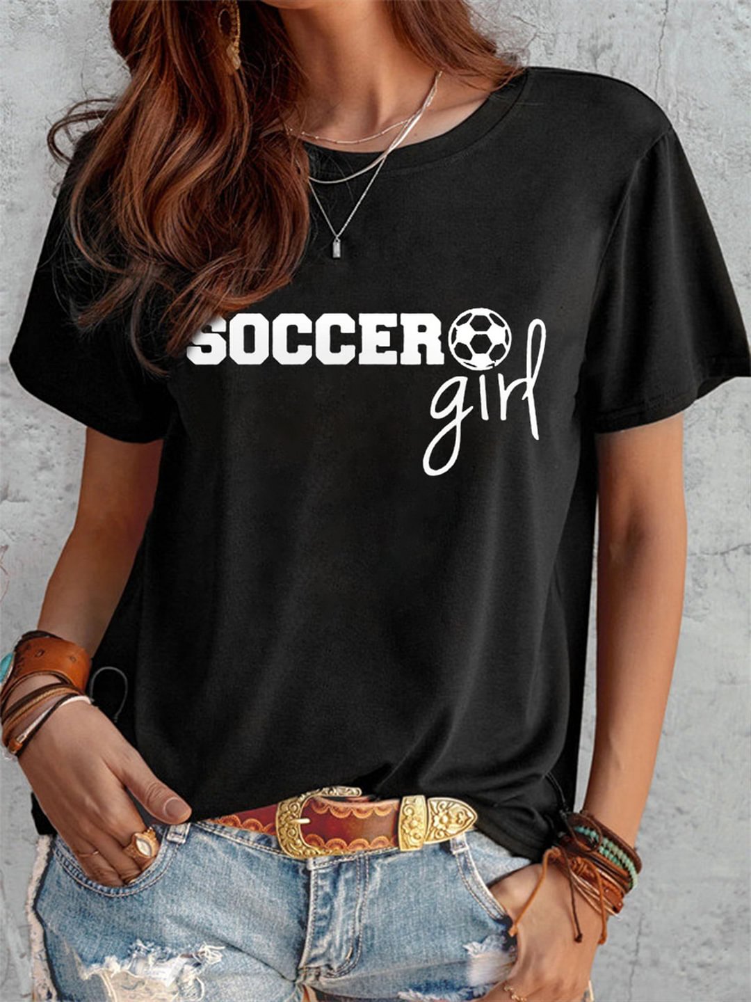 Soccer Girl Casual Cotton Tee