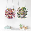 (US Only)2pcs Flower Goblin 2D Flat DIY Special Shape Diamond Painting Art Pendant