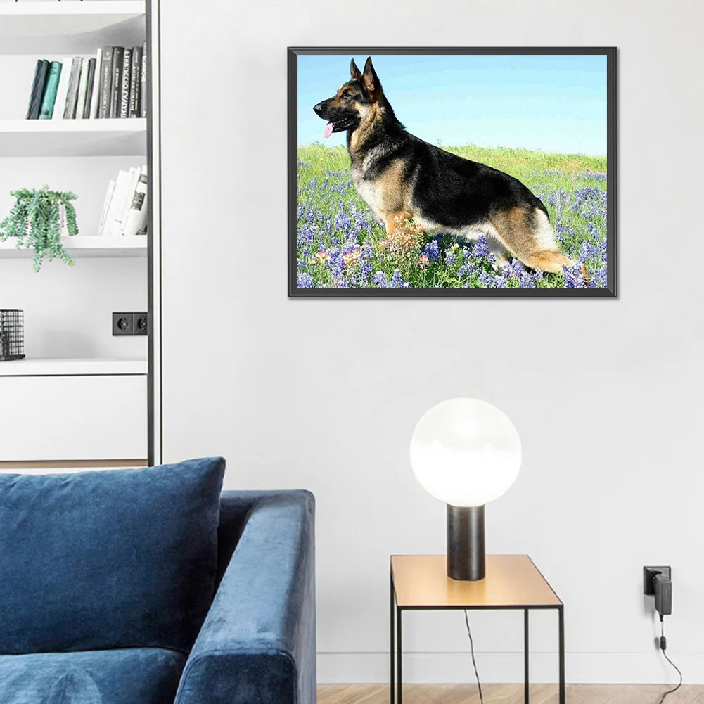 Diamond Painting - Full Round Drill - German Shepherd(40*30cm)