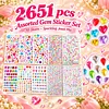 2651pcs DIY Self-Adhesive Gem & Rhinestone Stickers Sparkling Jewel Stickers for Crafts & Decorations