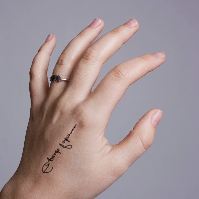 Water Transfer Tattoo Heart-shaped Lifeline Tattoo Body Art Waterproof Temporary Fake Flash Tattoo for Man Woman Kid 10.5*6cm