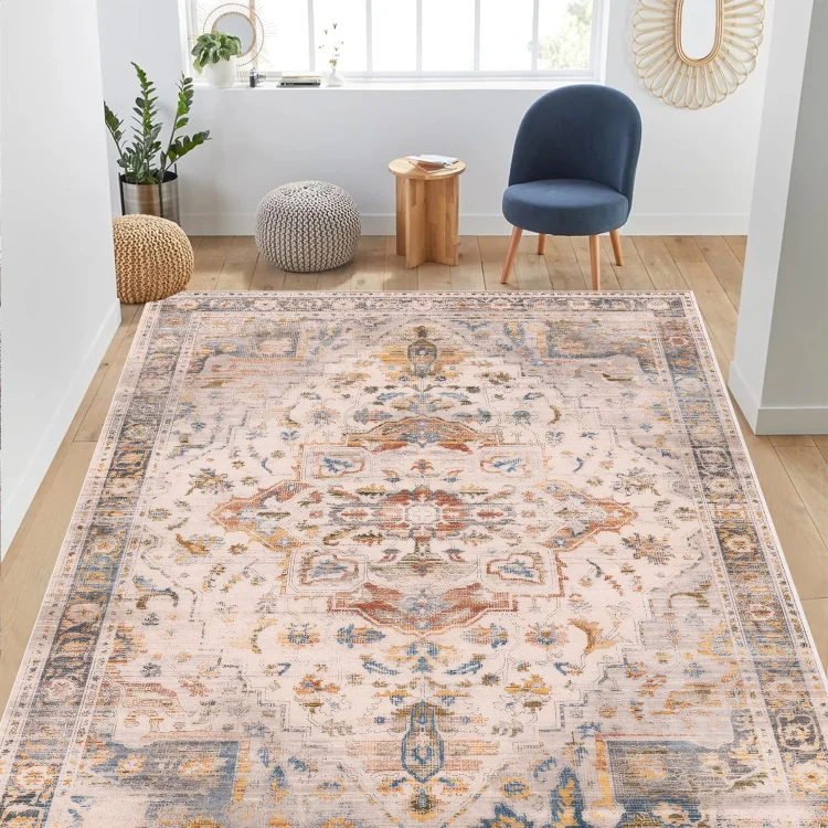Sanmadrola Area Rugs for Living Room Carpet Washable Rug Non Slip for Kitchen Entryway Bathroom Bedroom Office