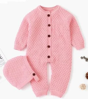 Baby Girl Romper Knitted Newborn Baby Clothes Romper With Hat Infant Toddler Jumpsuit For Kids Cotton Toddler Boys Jumpsuit
