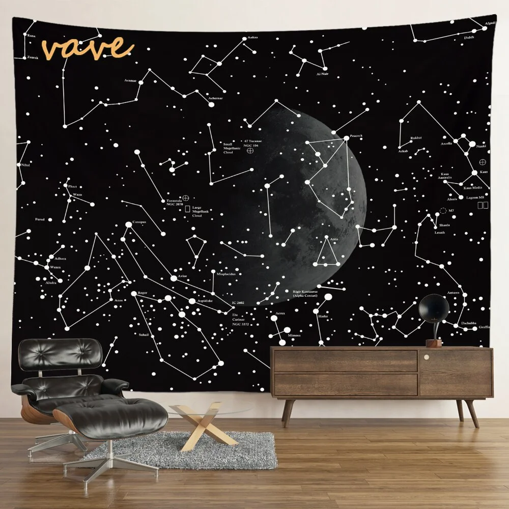 Nigikala Mandala Tapestry Sun And Moon White Black Cloth Fabric Large Tapestry Wall Hanging Boho Hippie Aesthetic Dorm Room Decor