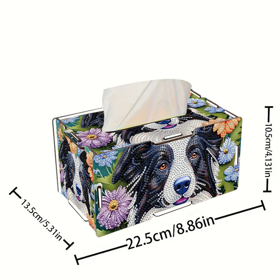Wooden Diamond Painting Tissue Box for Home and Office Decoration(CZH011)