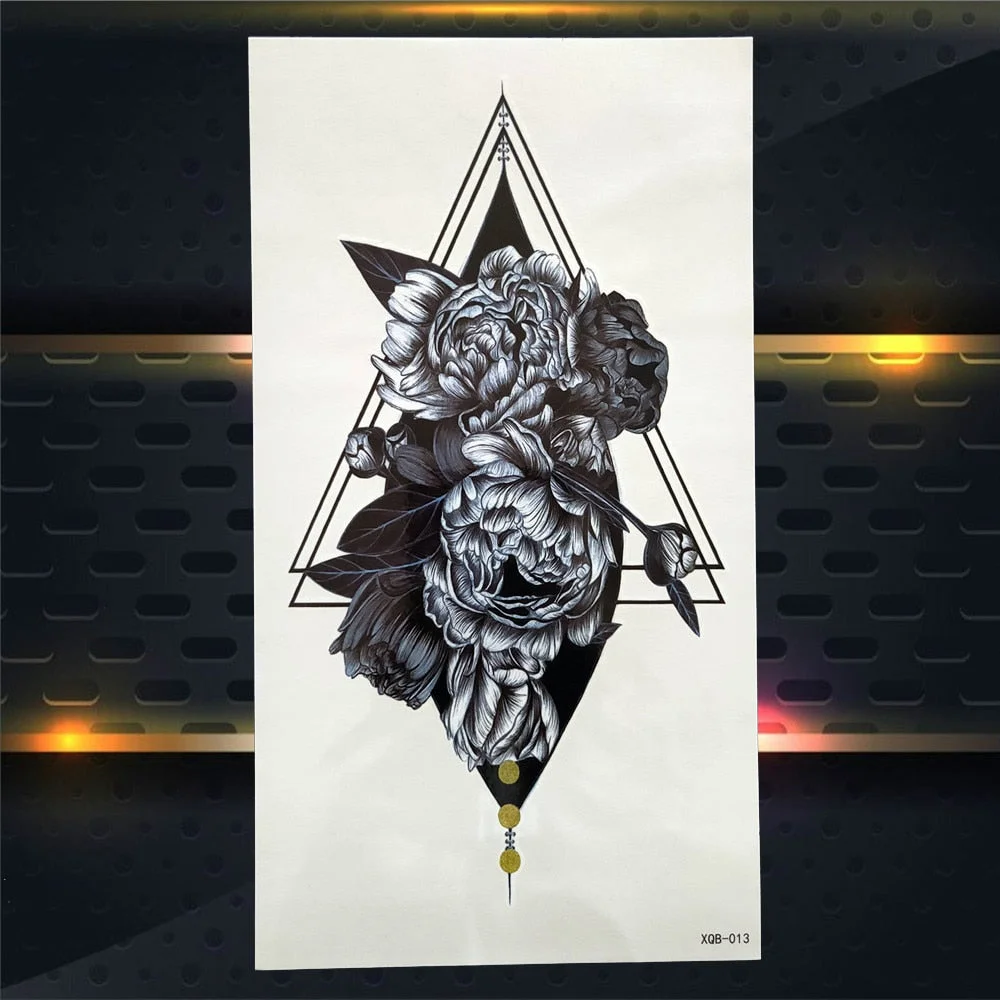 Tribal Dreamcatcher Fake Temporary Tattoo For Women Men Wolf Henna Feather Tattoos Sticker Watercolor Compass Waterproof Tatoos