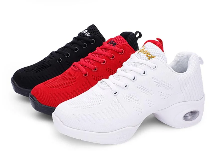 Brand Women Shoes Soft Outsole Woman Breath Jazz Hip Hop Shoes Feature Dance Sneakers Ladies Girl's Modern Jazz Dancing Shoes W3
