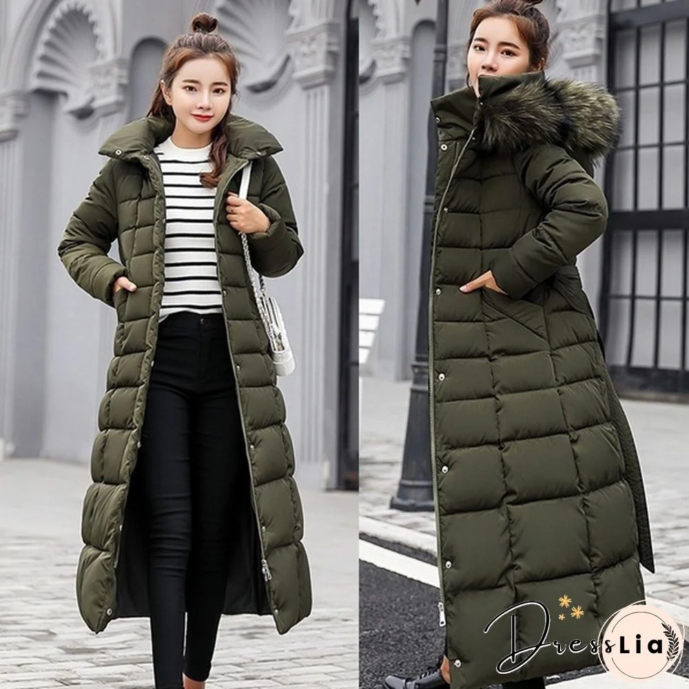 New Fashion Women's Winter Down Coat Clothes Cotton-Padded Thickening Down Casual Winter Coat Long Jacket Down Parka XS-3XL