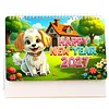 Dog 2027 DIY Paper Diamond Painting Calendar Set Special Shaped Drill Monthly Flip Tabletop Calendar Kit Handmade for Adults Beginners Gift Home Office Decor