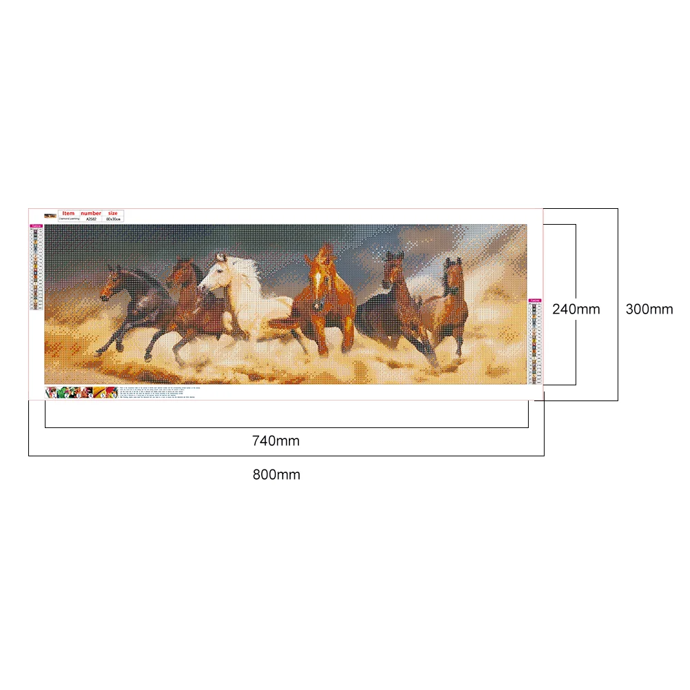 Diamond Painting - Full Round Drill - Horse(80*30cm)