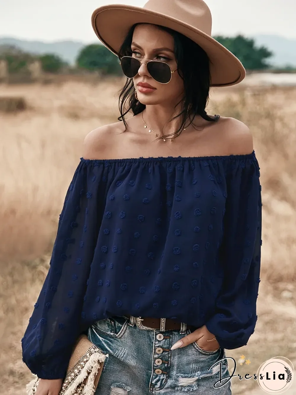 Shoulder top  spring and summer casual women's wear