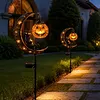 Solar Powered Black Cat & Pumpkin Moon Stake Light Weatherproof Moon Cats LED Stakes Light Auto On/Off Halloween Decorations Solar Lamp for Outdoor Patio Pathway Yard Lawn Decors