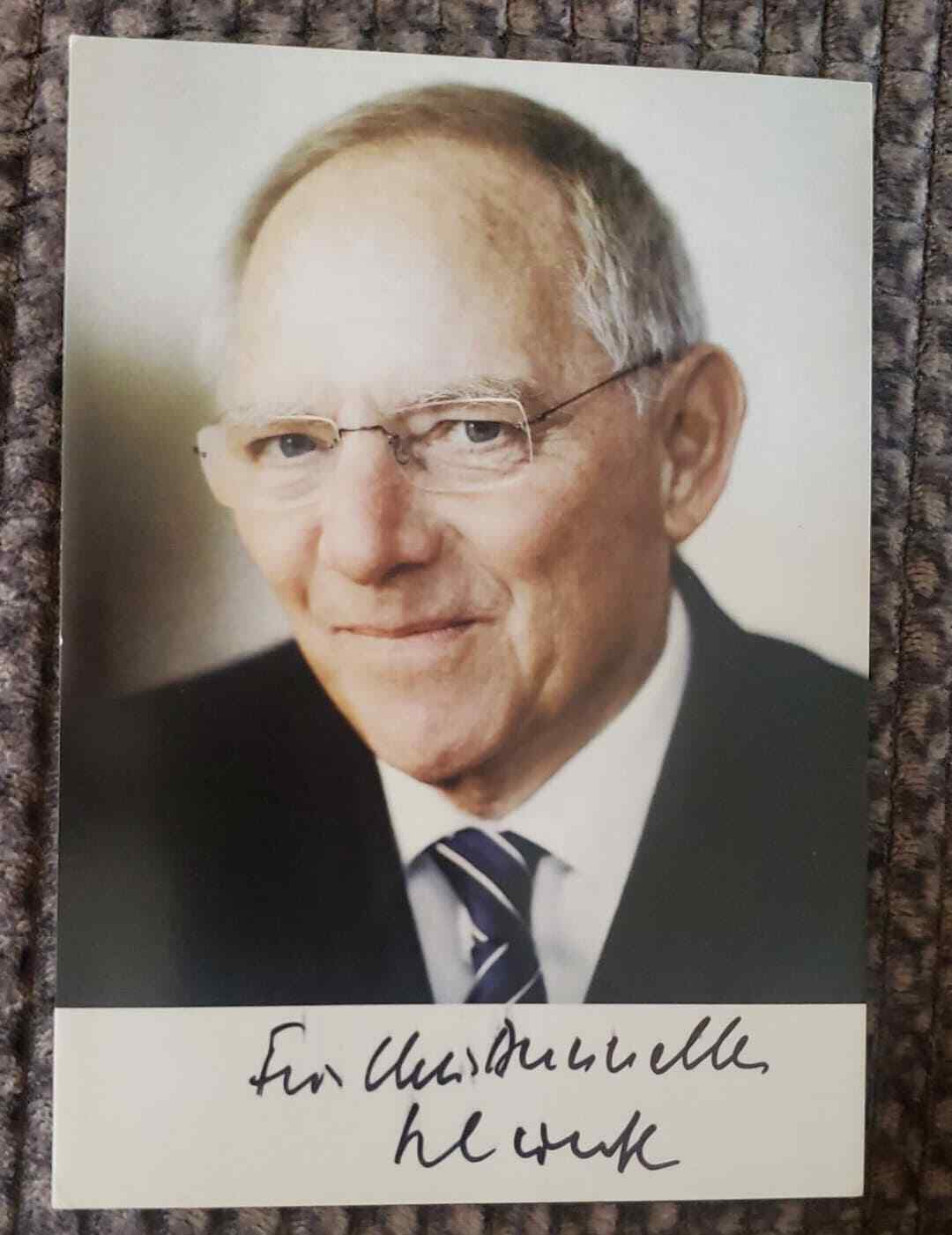 Wolfgang Schauble, German Bundestag Pres- Signed Autographed 4x6 Photo Poster painting RARE+ COA