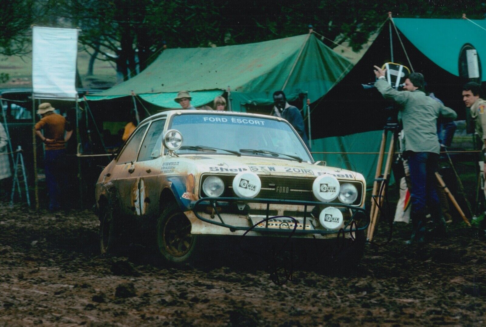 Bjorn Waldegard Hand Signed 12x8 Photo Poster painting Rally Autograph Ford 1