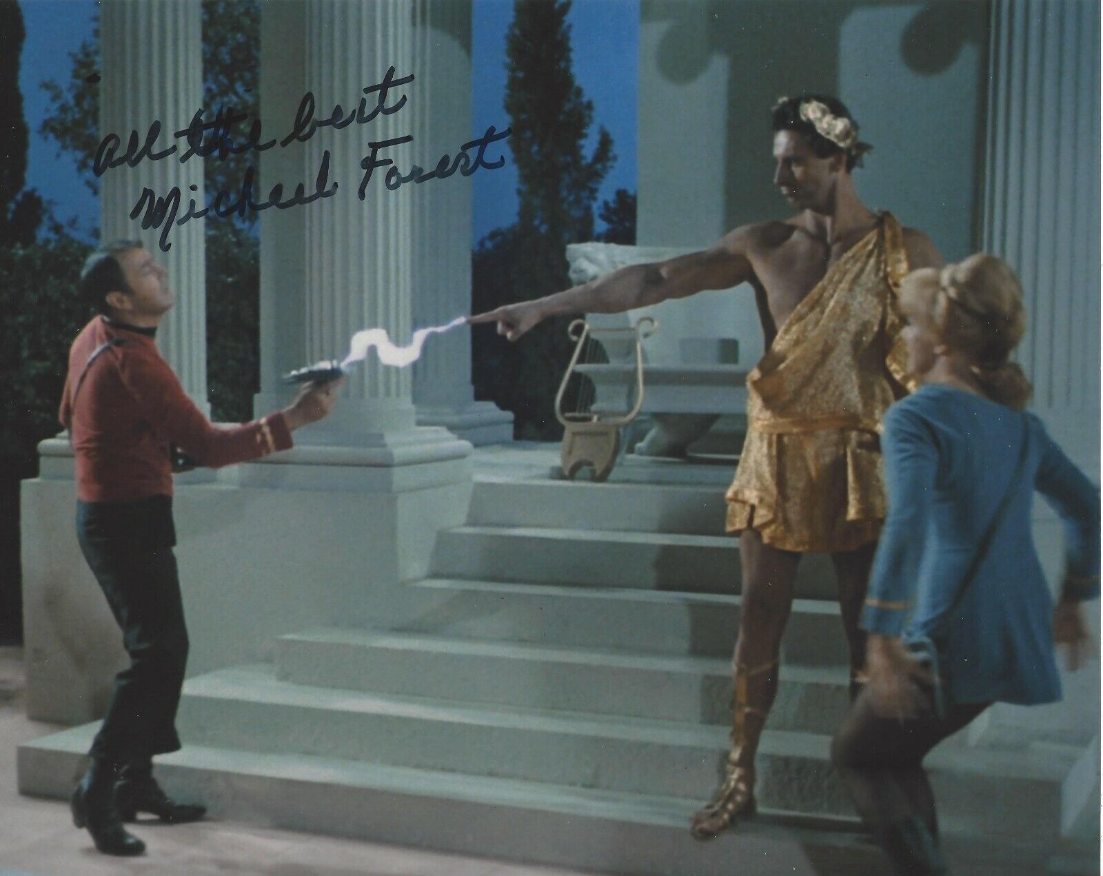 MICHAEL FOREST SIGNED 'STAR TREK' APOLLO 8x10 Photo Poster painting C w/COA TV SHOW ACTOR