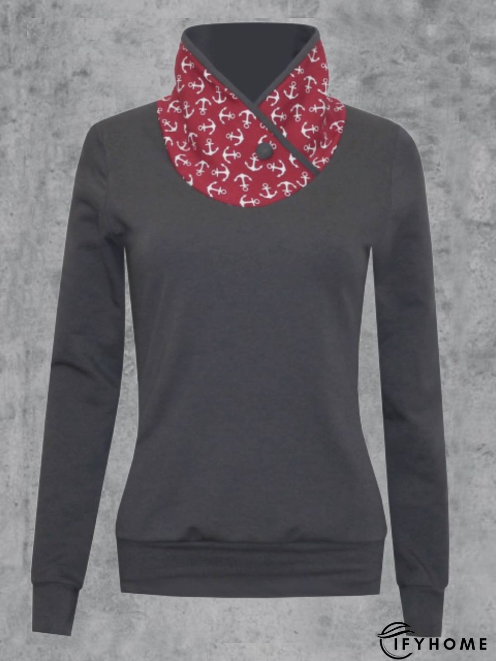 Cotton-Blend Long Sleeve Turtleneck Sweatshirts | IFYHOME