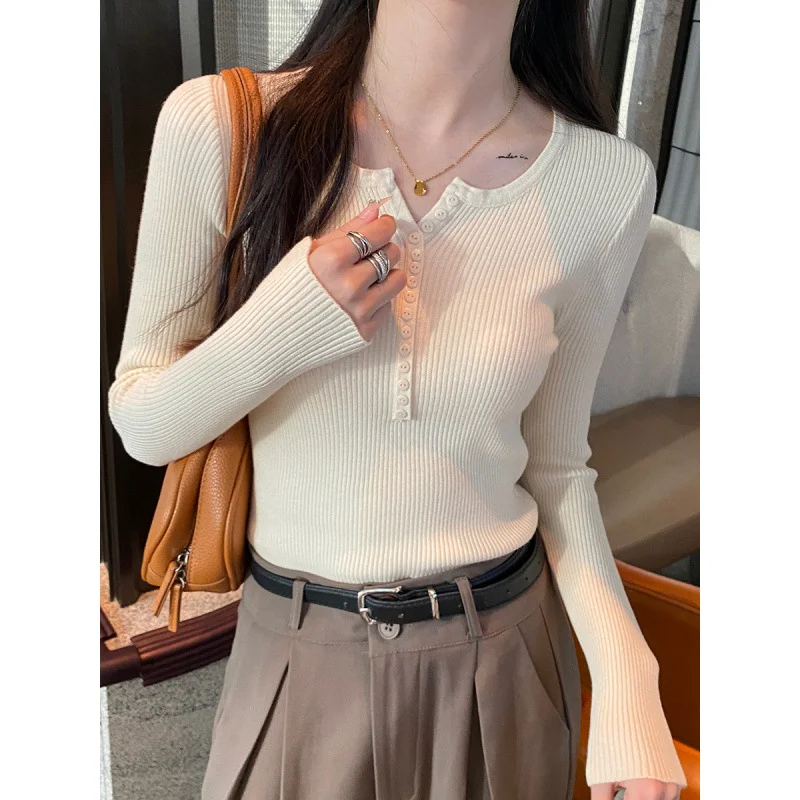 Uveng Uveng Sense Korean Version Of The Sweater Women's Autumn And Winter New Jacket High-End Match Inside The Bottom Shirt Wearing Knitted Top Tide