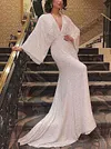 Spangle Plunging Batwing Sleeves Maxi Dresses