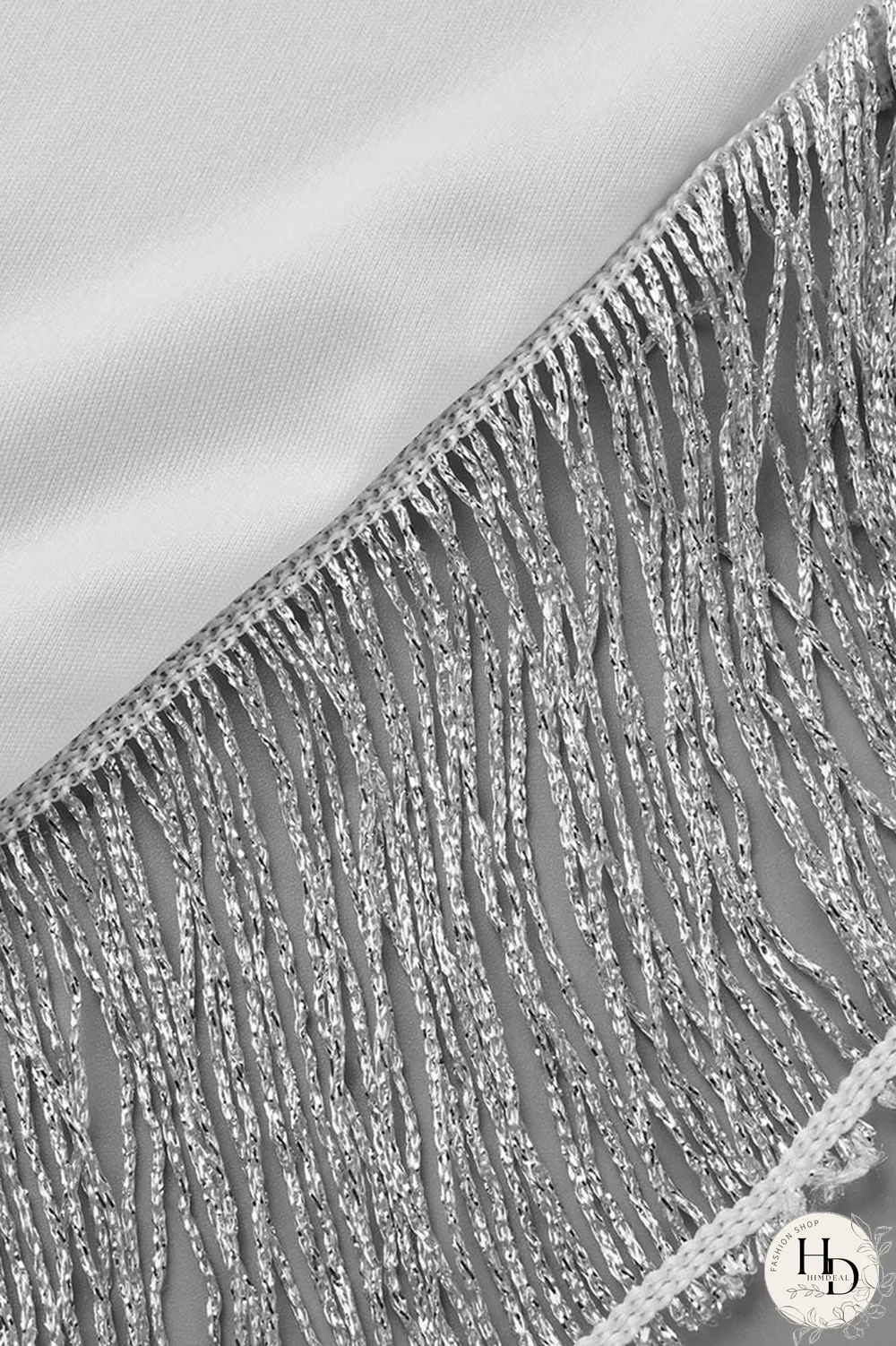 White Fashion Solid Tassel Turndown Collar Long Sleeve Two Pieces