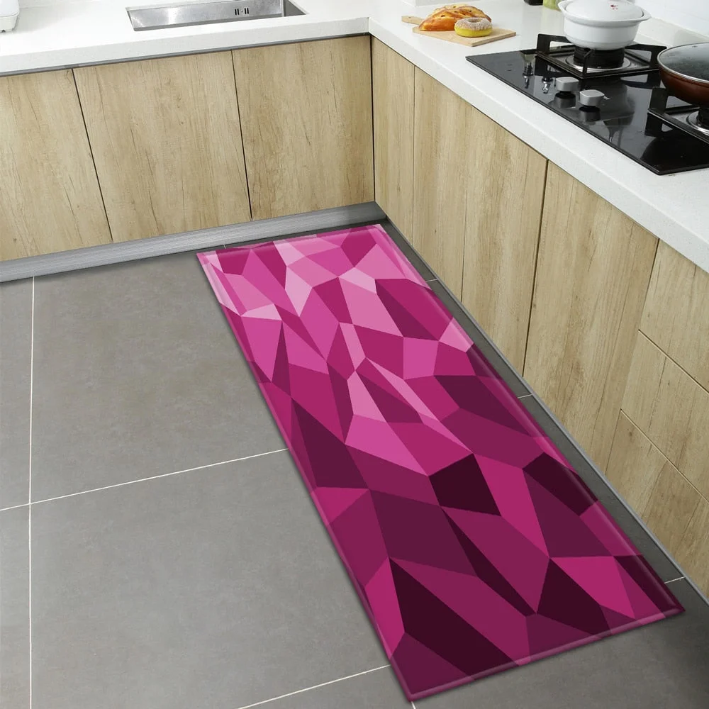 Modern Kitchen Mat Home Entrance Doormat Hallway Bathroom Anti-Slip Long Rug Bedroom Living Room Balcony Floor Decoration Carpet