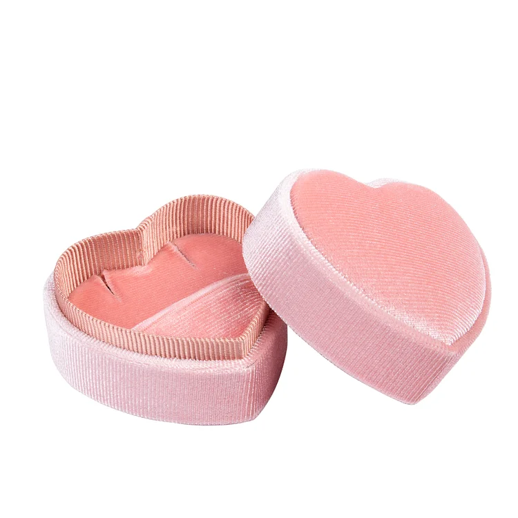 Caja de collar de caja de joyería de corazón de amor rosa