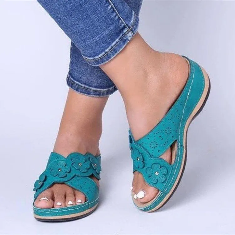 Yyvonne Summer New Large-Size Sandals Independent Diamond Fashion Slope And Leisure Cool Drag