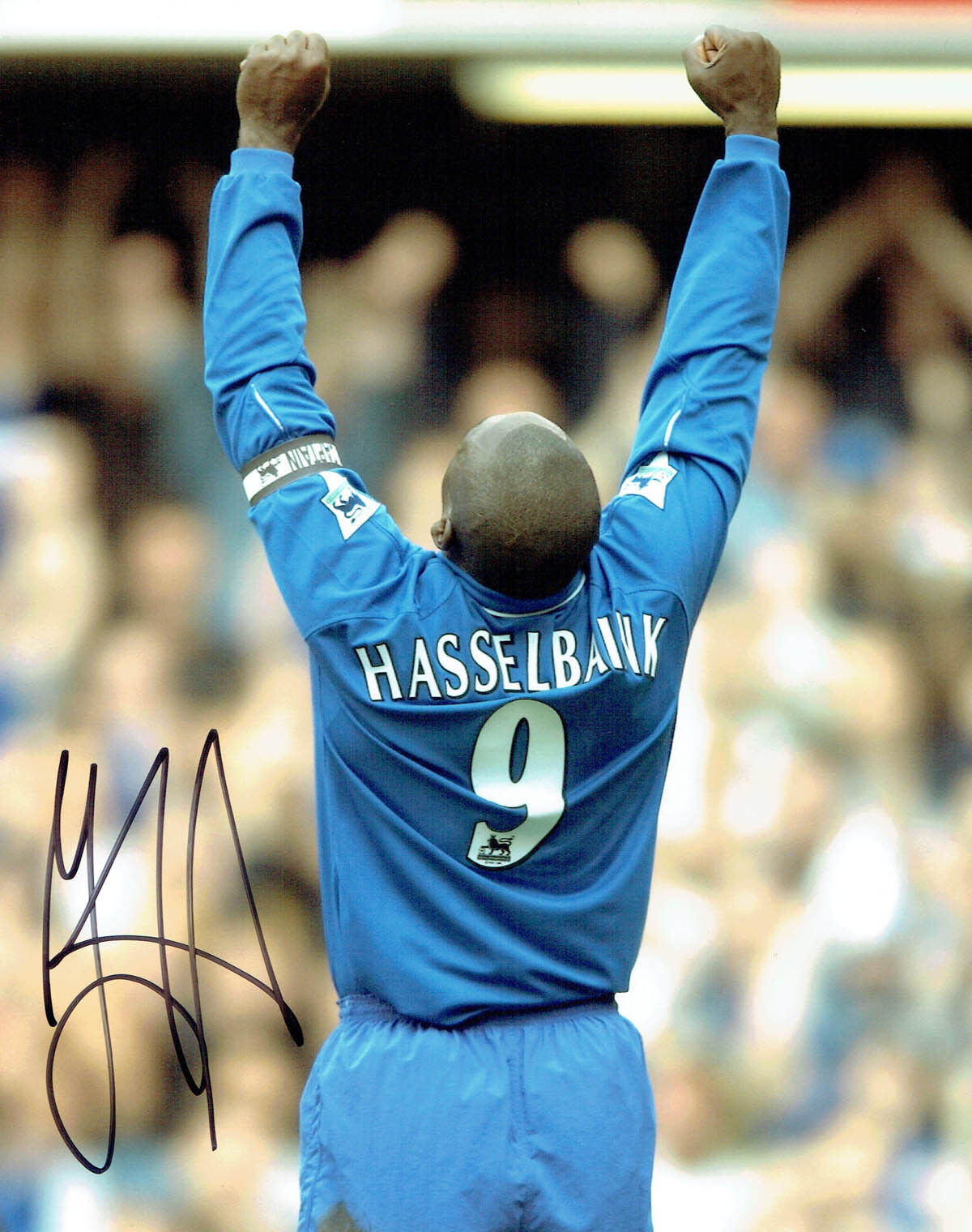 Jimmy Floyd HASSELBAINK SIGNED Autograph 10x8 Photo Poster painting AFTAL RD COA Chelsea Legend