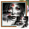 Forest Night Lady Full 11CT DIY Stamped Needlework Embroidery Kit 15.75x15.75inch Embroidery Needlepoint Starter Kits Cross Stitch Art and Crafts Kits for Beginners Adults Home Decor