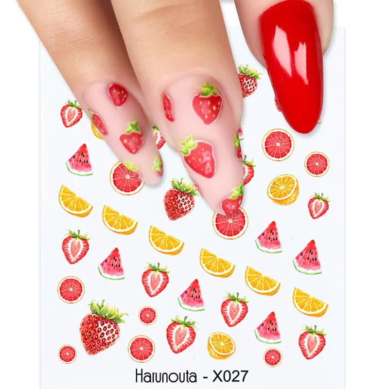 Harunouta Butterfly Spring Nail Decal And Sticker Flower Leaf Tree Green Summer DIY Sliders For Manicuring Nail Art Watermark
