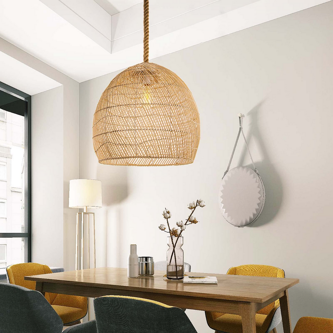 Nordic Rattan Hanging Light Shades Living Room Pendant Lamp