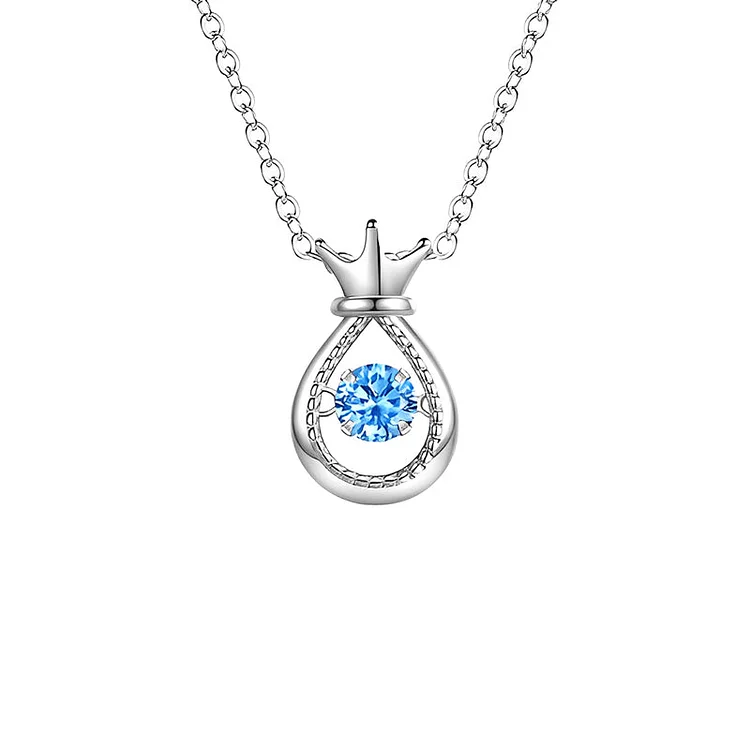 For Daughter - S925 Remember Whose Daughter You are And Straighten Your Crown Water Drop Crown Necklace