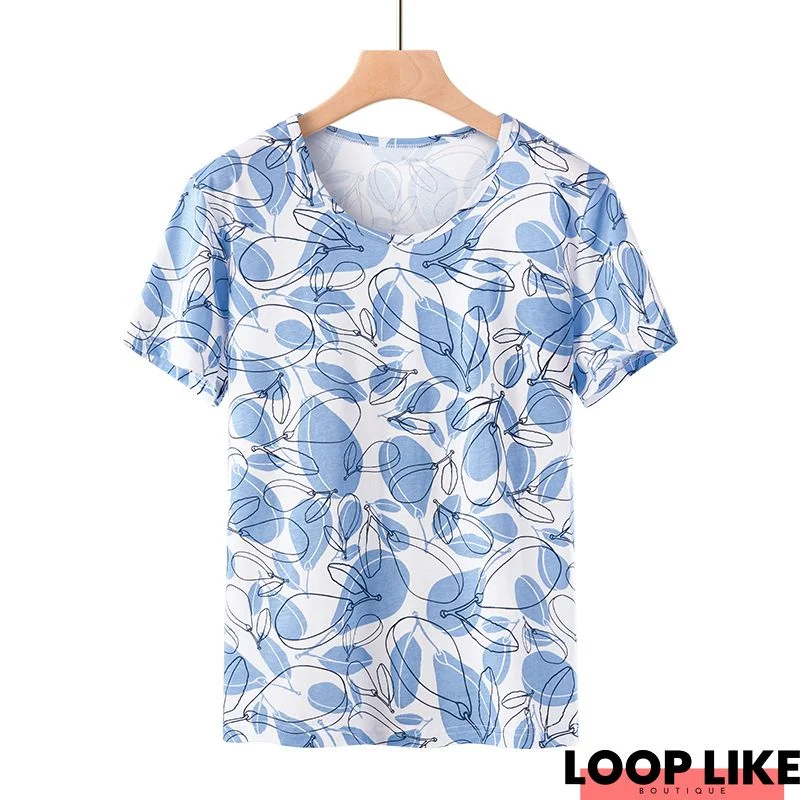 Loosen Casual Floral T-Shirt