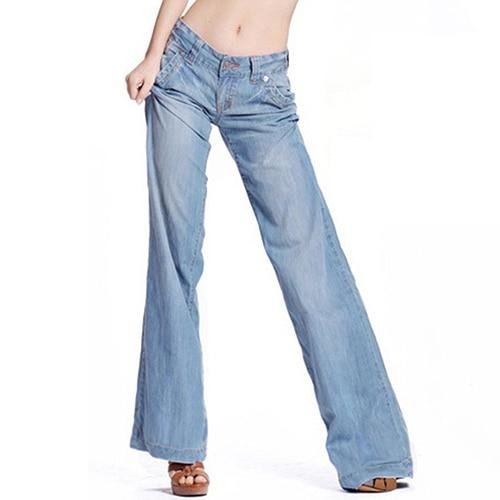 Women's Fashion Slim Long Section Casual Pants Temperament Casual Comfortable Trousers Vintage Wide-legged perfect Loose Jeans