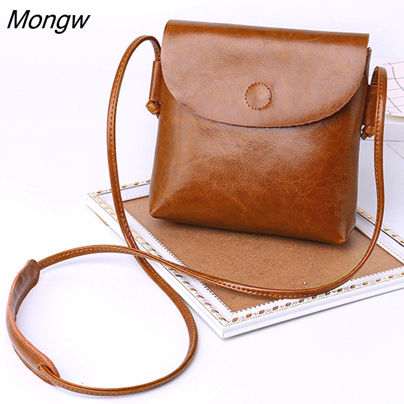 Mongw Women Leather Messenger Bag Female Split Leather Shoulder