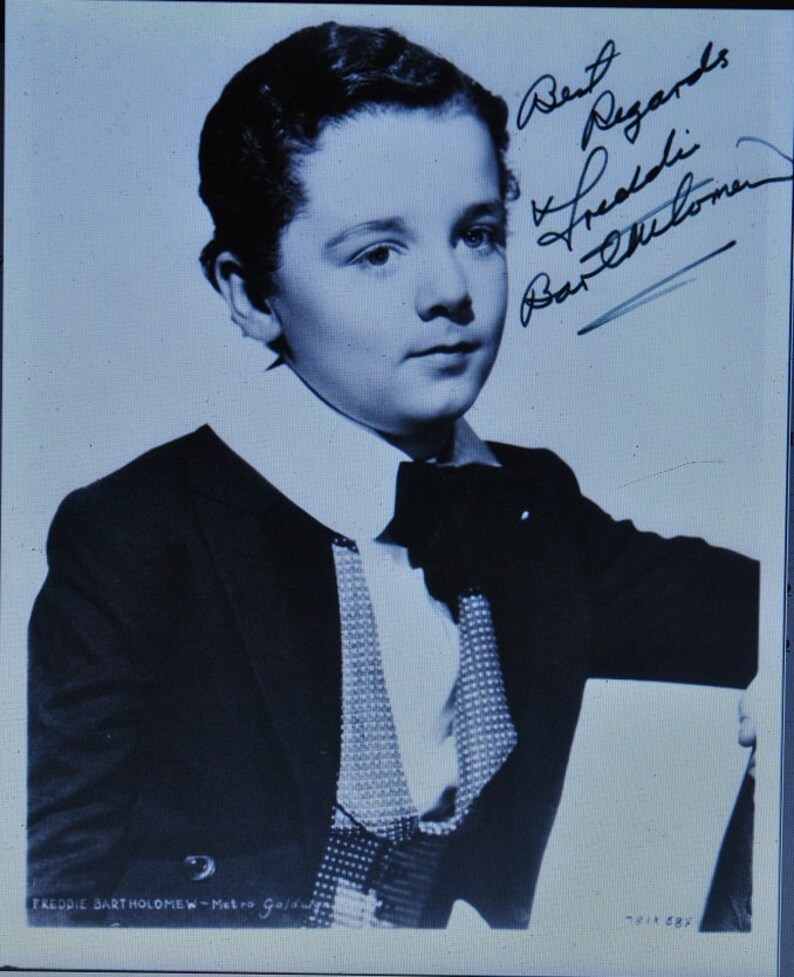 FREDDIE BARTHOLOMEW Signed Photo Poster painting Captains Couragous *Rare* wCOA