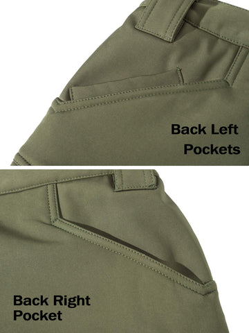 Men's Tactical Pants with 9 Pockets, Water Repellent, Warm Fleece Lined, Winter Snow Ski Pants