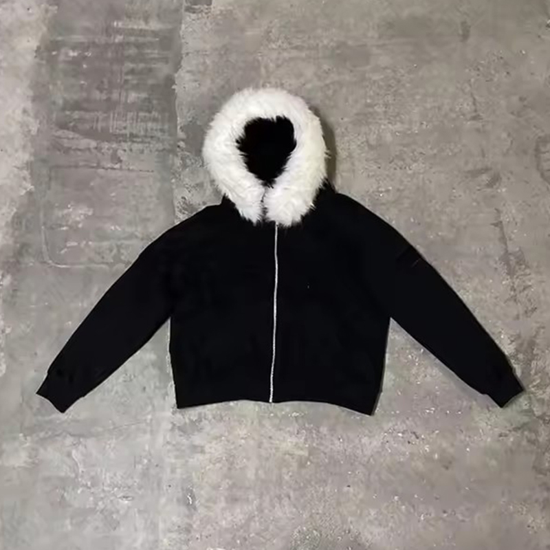 Aonga Plush liner retro Hoodie commuter Y2K top casual street rock aesthetics Harajuku punk hip-hops urban fashion chic women's hooded aonga