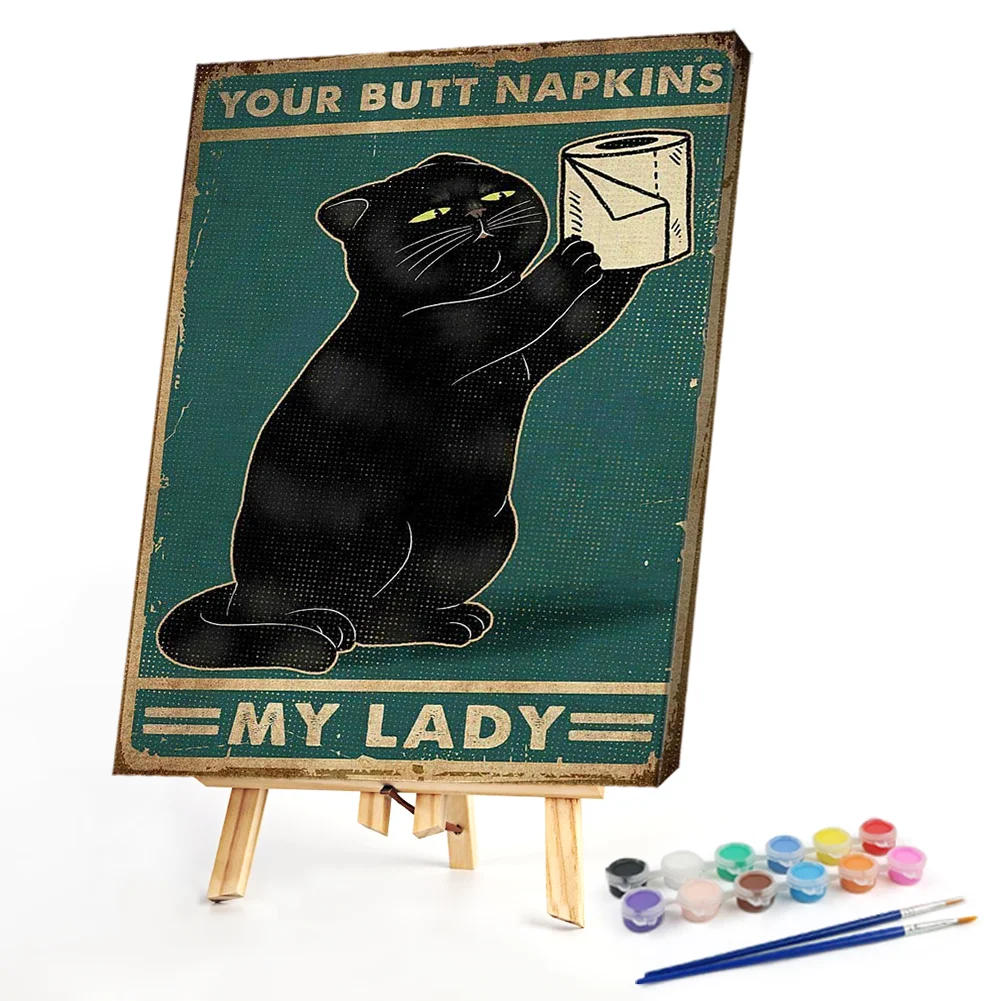 Retro Cat - Paint By Numbers(40*50CM)