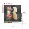 Diamond Painting-DIY Full Round Drill Letter R