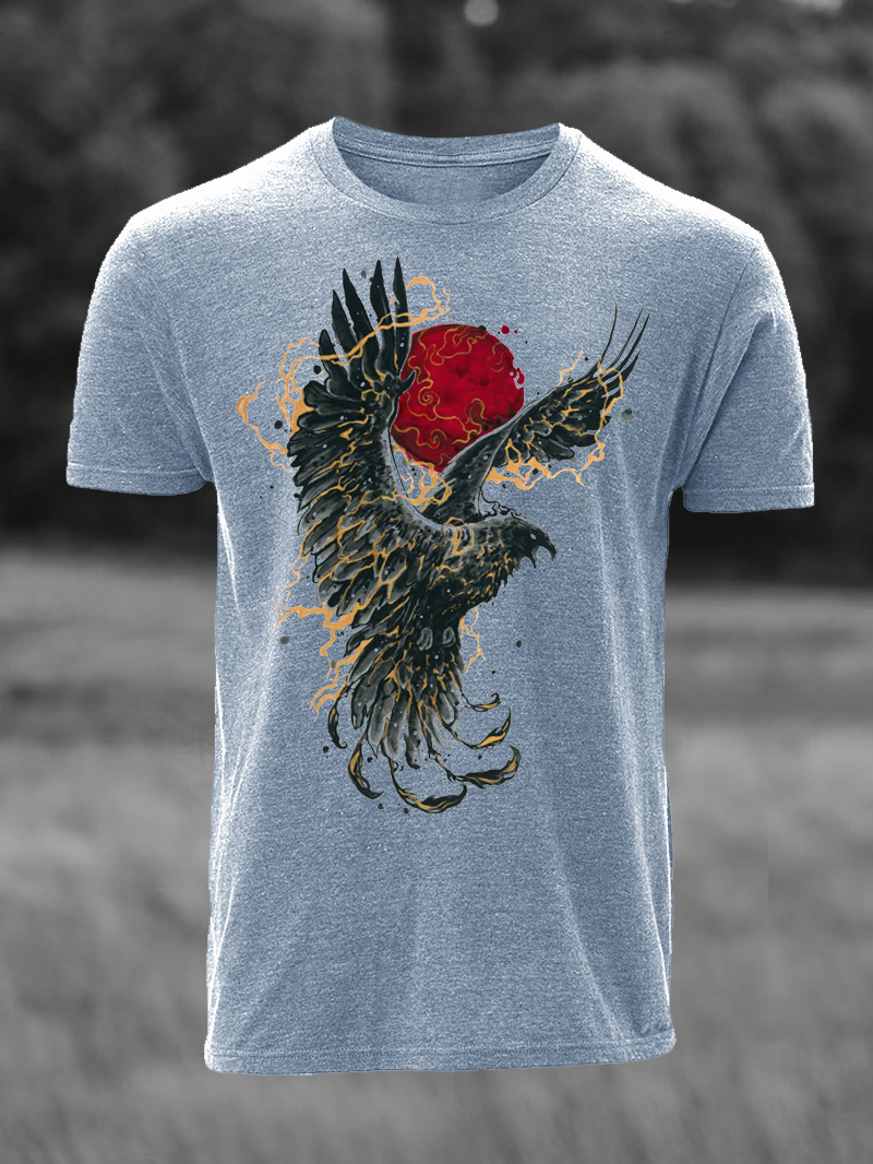 Lightning Bird Print Short Sleeve T-Shirt