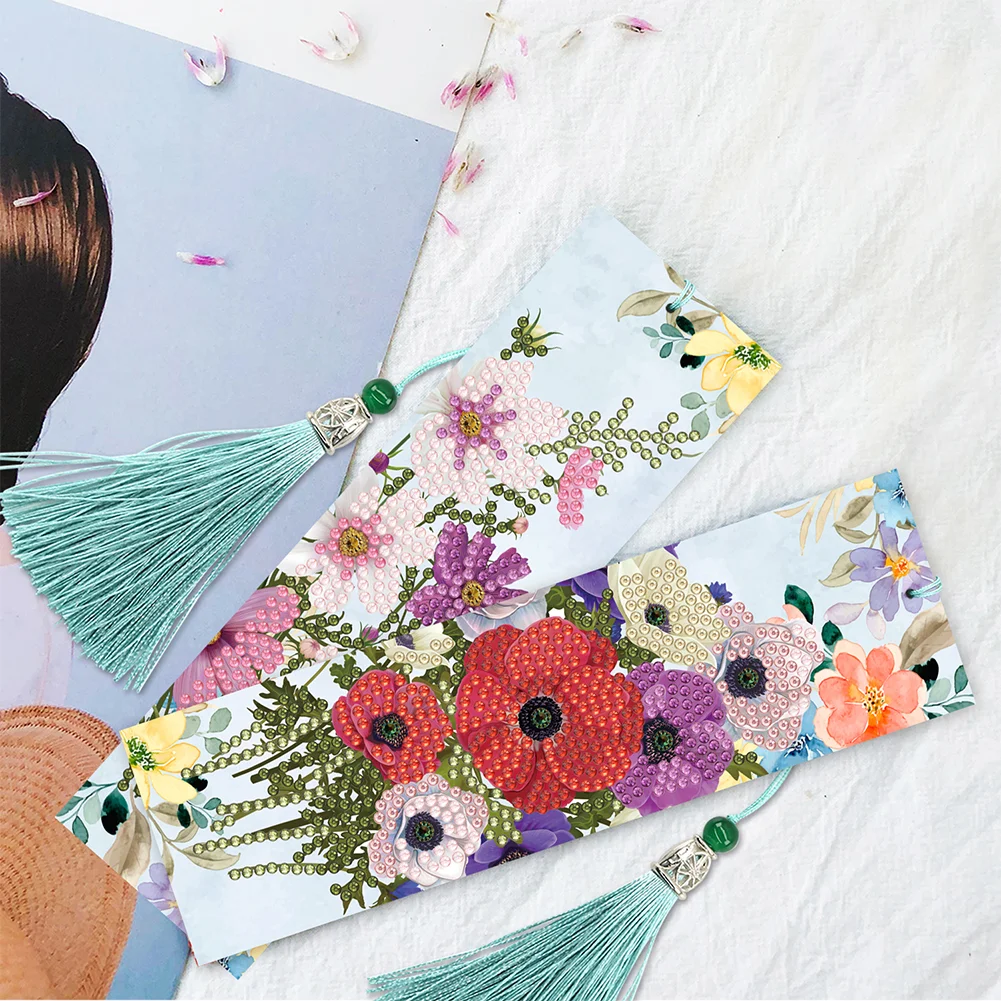 2pcs Diamond Painting Bookmark - Flower
