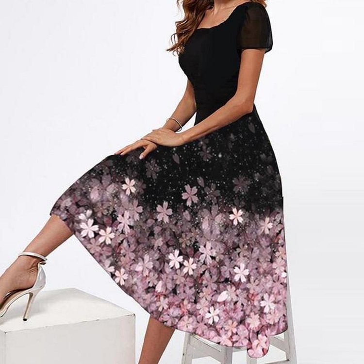 Regular Fit Floral Elegant Swing Dresses